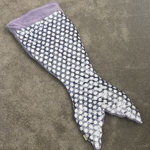 Cynthia Rowley Purple Sequin Mermaid Tail Blanket